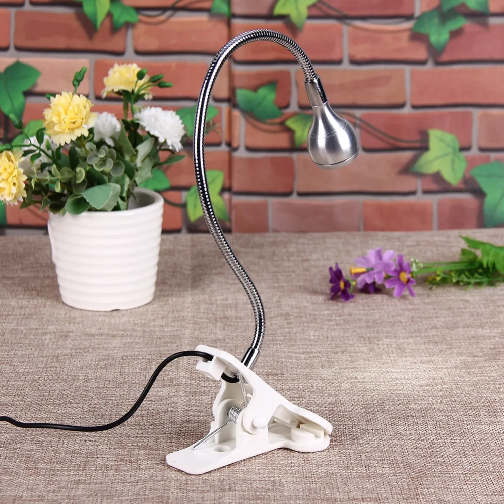 Гибкая светодиодная лампа для чтения с клипсой настольная и обучения