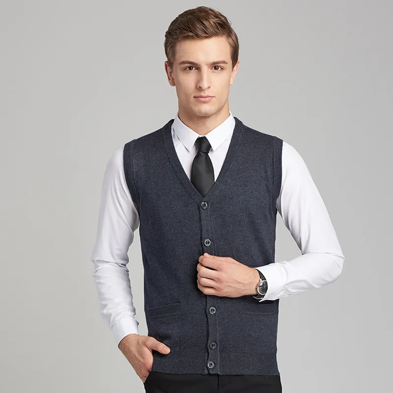 autumn men's vest sweater casual cardigan classic home daddy