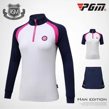 PGM Новая женская футболка с длинными рукавами Весенняя женская спортивная одежда для гольфа удобные анти-пиллинг тонкие спортивные рубашки для гольфа