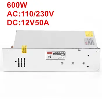 

600W 12V power supply 12V Led Driver AC-DC 12v50a Power Adapter for strip lamp LED CCTV 12V 50A S-600-12