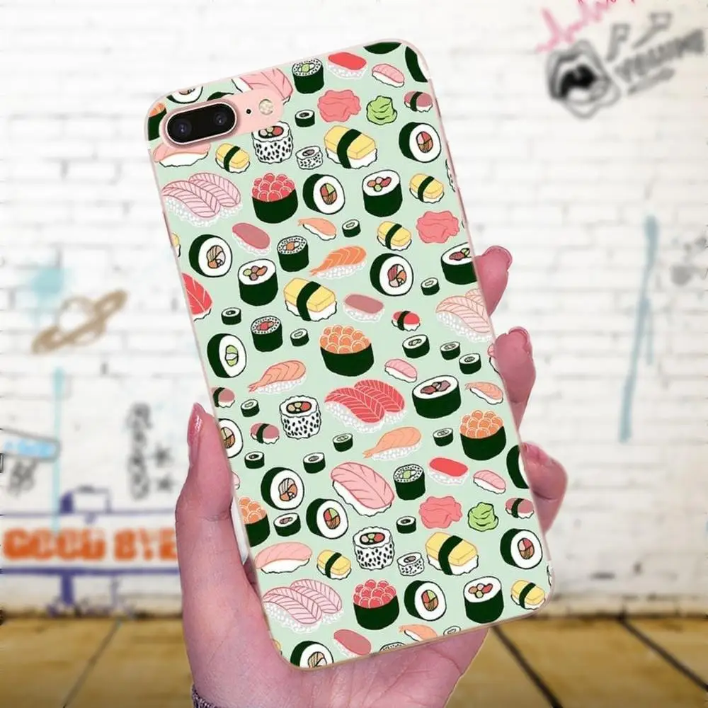 Японские суши вкусная еда мультфильм для Xiaomi Mi3 Mi4 Mi4C Mi4i Mi5 Mi 5S 5X 6 6X 8 SE A1 Max Mix 2 Note 3 4 TPU