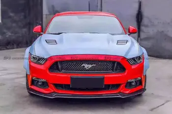 

Car Accessories For 2015 Ford Mustang KT Style Carbon Fiber Front Lip Glossy Fibre Bumper Splitter Racing Spoiler Body Kit Trim