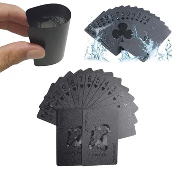 

Black Waterproof Deck Playing Cards Board Games Speelkaarten Plastic Cards Collection Black Diamond Poker Cards Creative Gift