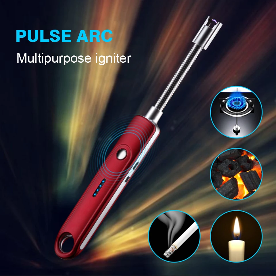 

Electric Arc Candle Lighter USB Flameless Windproof Lighter With Safety Lock BBQ Lighter for Outdoor Stovetop Fireworks No Spark