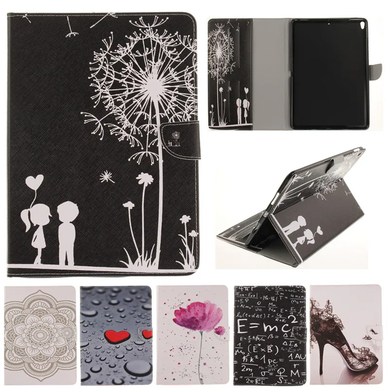 For IPad Pro 10.5'' Cute Cartoon Black Lover Flower Formula Stand Flip Leather Case sFor Apple IPad pro 10.5 inch Tablet Cover photo