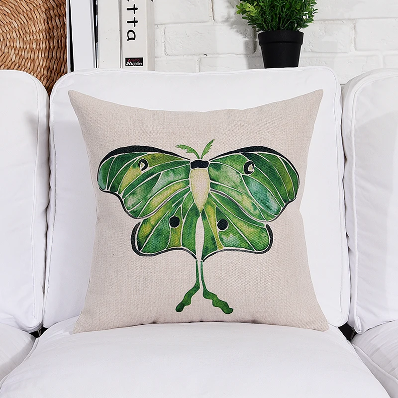 Square Tropical Plant Cotton Linen Cushion Cover Sofa Decorative Throw Pillow Car Chair Home Decor Pillow Case almofadas (7)