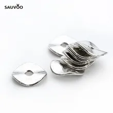 Sauvoo, 100 шт, античный серебряный цвет, круглые плоские металлические круглые бусины, 10 мм, для рукоделия, женских ювелирных изделий, F411