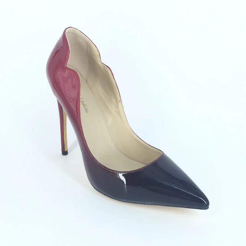 red and black high heel shoes