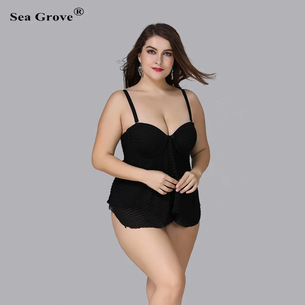 

swimwear women large size 3XL/4XL/5XL one piece swimsuit Push Up vintage Net yarn Cover the belly women Original swim skirt