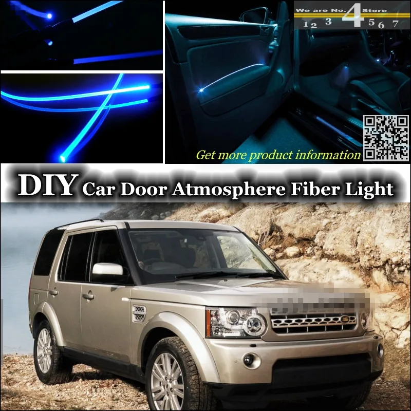 Интерьер окружающего света настройки атмосферу волоконно-оптический Ленточные огни для Land Rover для LR обнаружения внутри двери Панель