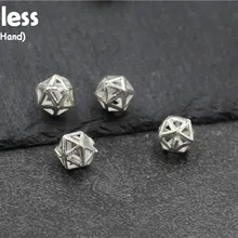 Uglyless Настоящее S925 стерлингового серебра шарики аксессуары для бисероплетения ювелирных изделий DIY ручной работы и вырезанными звездами Spacer Бусины в этническом стиле выводов Bijoux(украшения своими руками