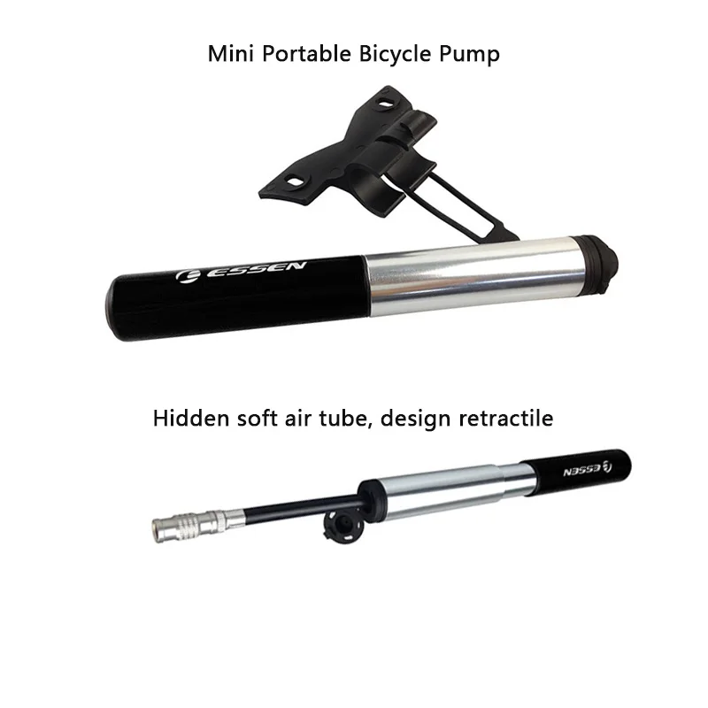 

ESSEN Bicycle Pump Mini Portable Light Aluminum Alloy Bike Pump Air Pump Mountain Cycling Tire Inflator Schrader Presta Valve