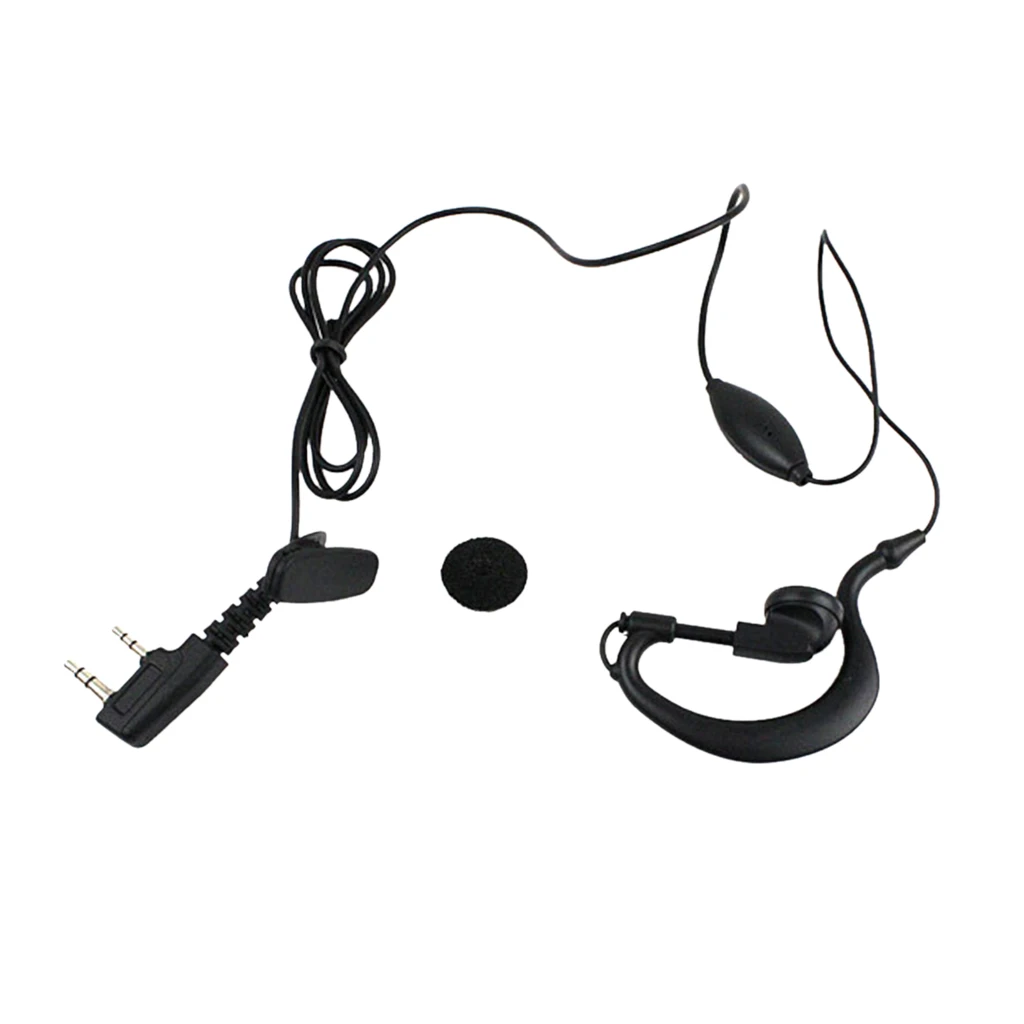 2.5mm/3.5mm Jack K Type Hanging Earphone with Microphone for Kenwood Baofeng Male Jack Earphone & Clothes Clip
