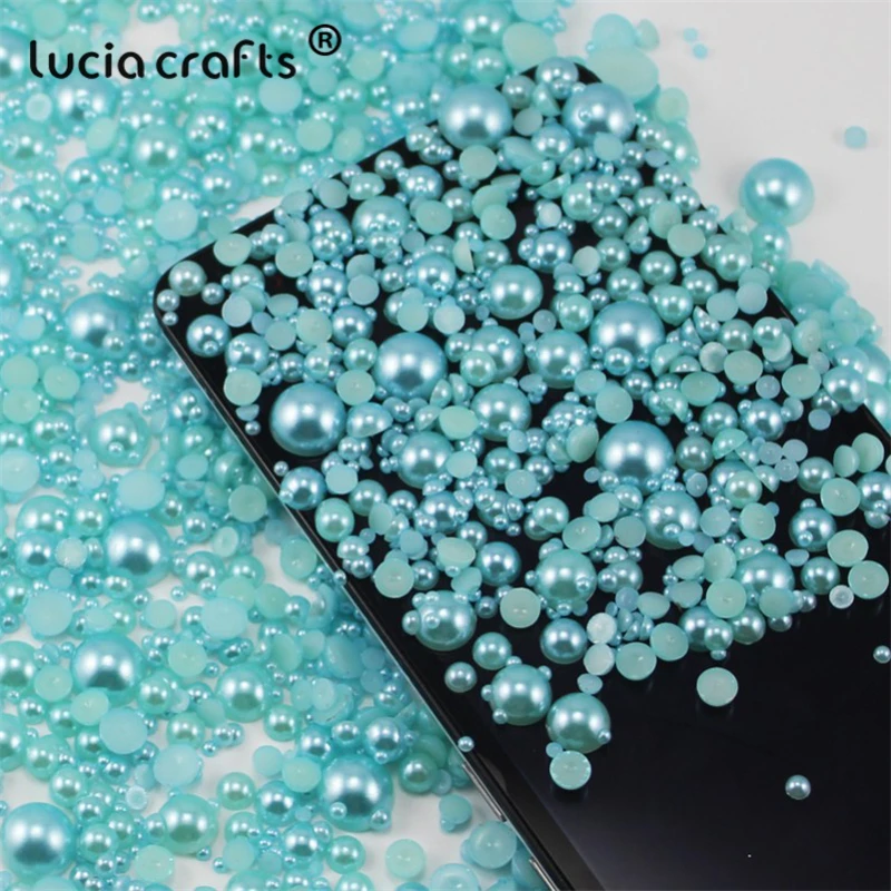 Lucia crafts 288/576/1000 шт ABS имитация жемчуга смешанный размер 2 10 мм полукруглые бусины из