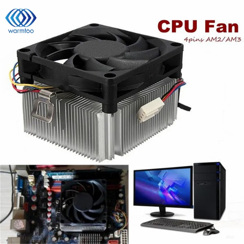 

CPU Cooler Cooling Fan & Heatsink For AMD Socket AM2/3 1A02C3W00 9 Leaf 4 Pins Up To 95W Radiator Fan