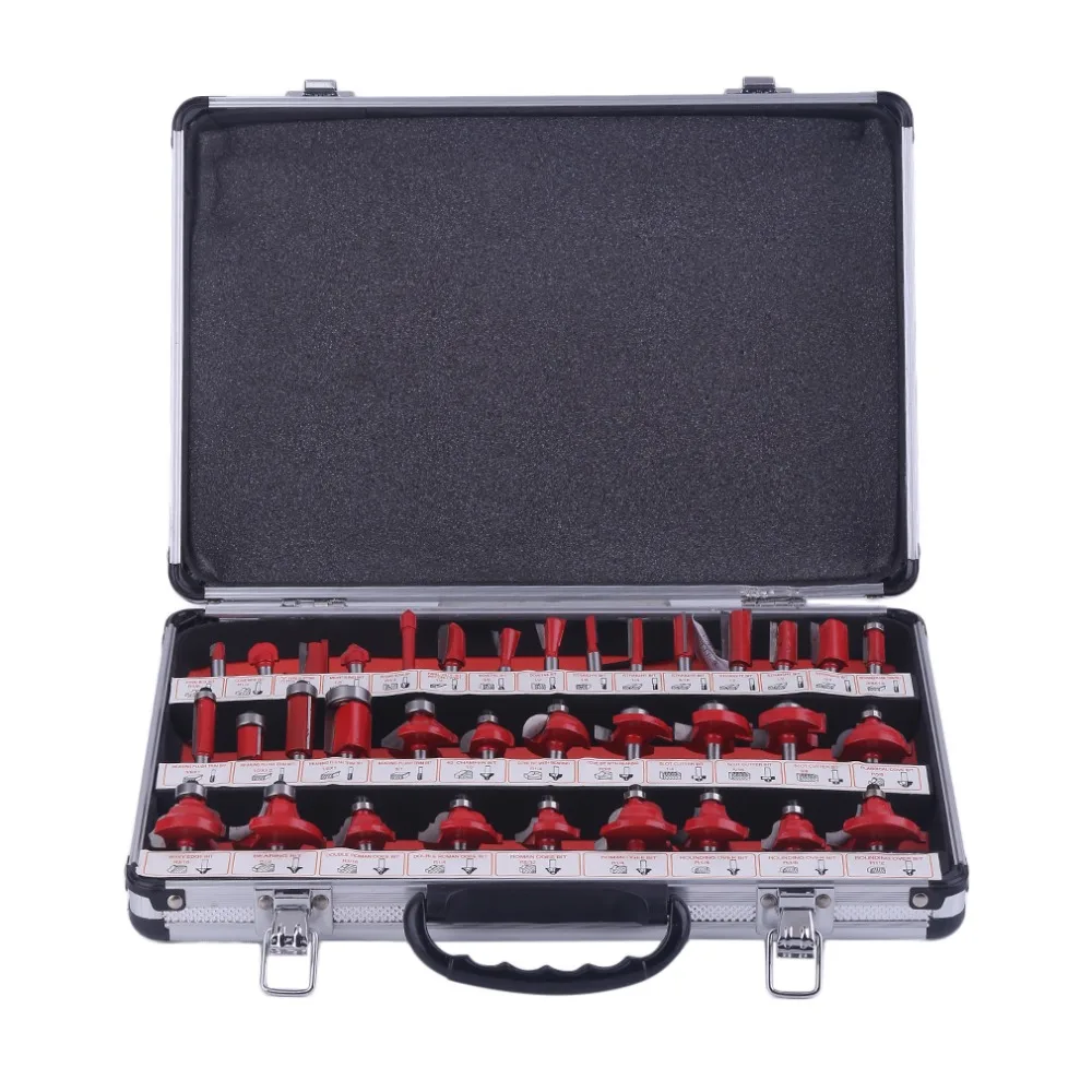 

35 Pcs Hand Tools 21 Bearing Milling Cutter Bearing Flush Trim Router Bit Woodworking Milling Cutter Kit Carving Tools
