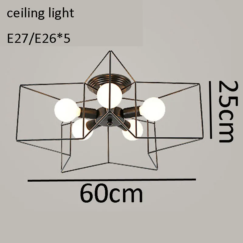 Metal Star 5 Lights Flush Mount Modern LED Ceiling Lamps For Bedroom Living Room Black White Ceiling Lights Home Lighting Lustre De Sala (16)