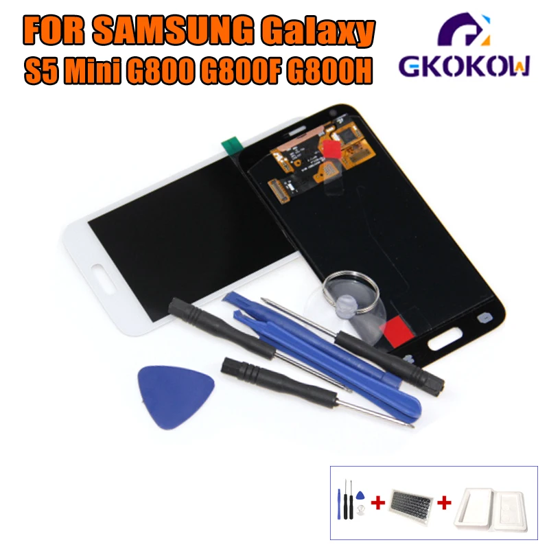 

Super Amoled LCD Touch Screen Digitizer Panel For Samsung Galaxy S5 Mini G800 G800F LCD Display Assembly