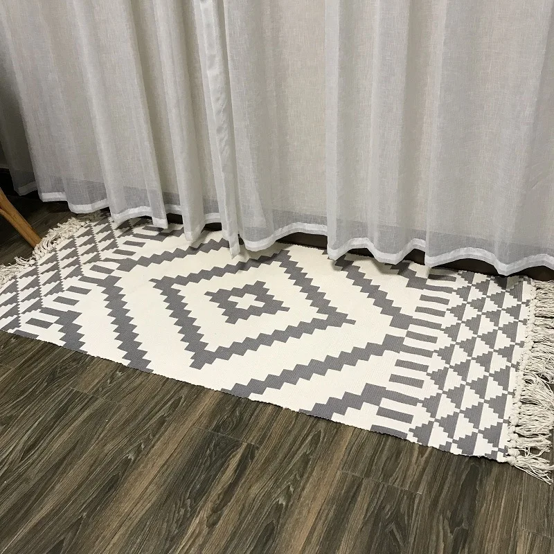 Ретро-ковер для дивана, гостиной, спальни, ковер, хлопок, кисточки, окрашенная пряжа, 60x130 см, стол, Ruuner, покрывало, гобелен, украшение для дома