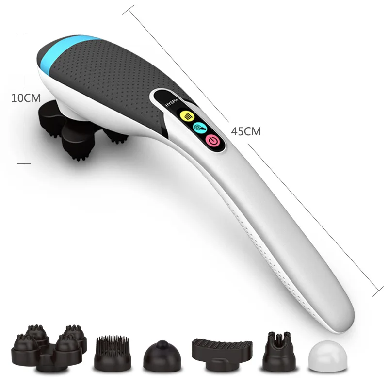 New Electric Neck Massager cordless back massage hammer Tissue Massager Cordless and Rechargeable Stick 6 Heads