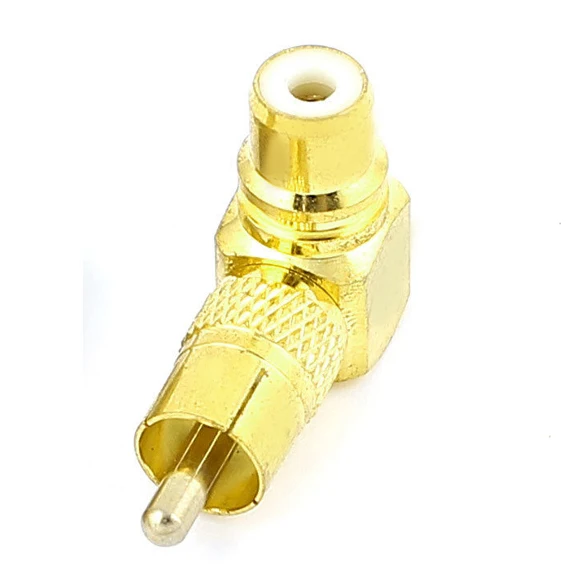 

Helpful Right Angle RCA Adaptor Male to Female Connector Joint 90 Degrees --M25
