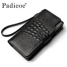Padieoe new fashion crocodile leather wallet genuine men’s leather wallets luxury brand wallet for men new designer handbags