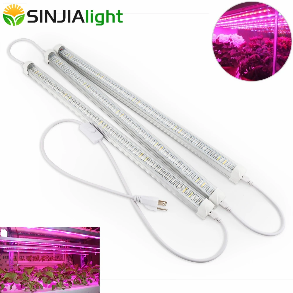 Baratos 3 unids lote 60cm 90cm 120cm T8 tubo LED Grow barra de luz de espectro completo lámpara de planta para hidropónica invernadero tienda de cultivo 30W 45W 60W