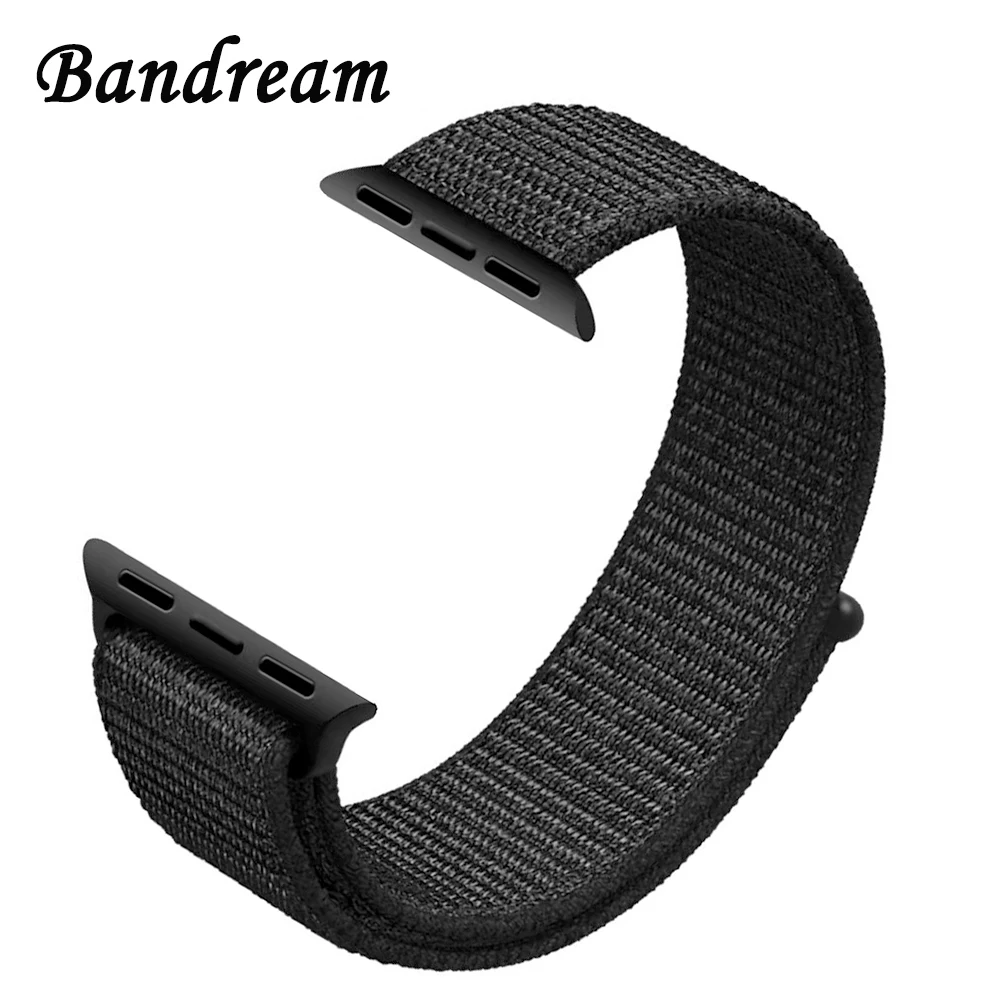 

Genuine Nylon Loop Watchband for iWatch Apple Watch 44mm 40mm 42mm 38mm Series 5 4 3 2 1 Sports Band Fabric Strap Wrist Bracelet