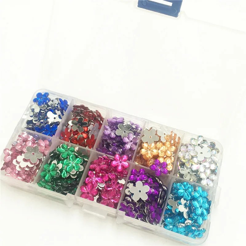 

1set 10colors MIX Acrylic Pointback Rhinestone Buttons Artificial Plastic Decorative Crystal Strass Beads 11mm