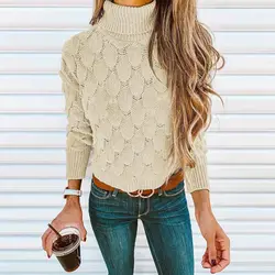 Женские модные свитера 2019 осень зима рубашка рыбий чешуй пуловер Водолазка женский полувер женские рыцарские свитера