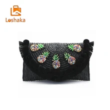LOSHAKA Straw Knitting Bags Women Messenger Bohemian Style Women Shoulder Bags Luxury Handbags Women Bags Designer Bolso MUJER