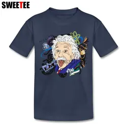 Альберт Эйнштейн детская футболка натуральный хлопок Круглый Средства ухода за кожей шеи короткий рукав футболка костюм Обувь для