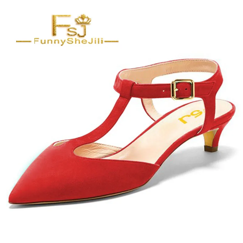 red slingback kitten heels