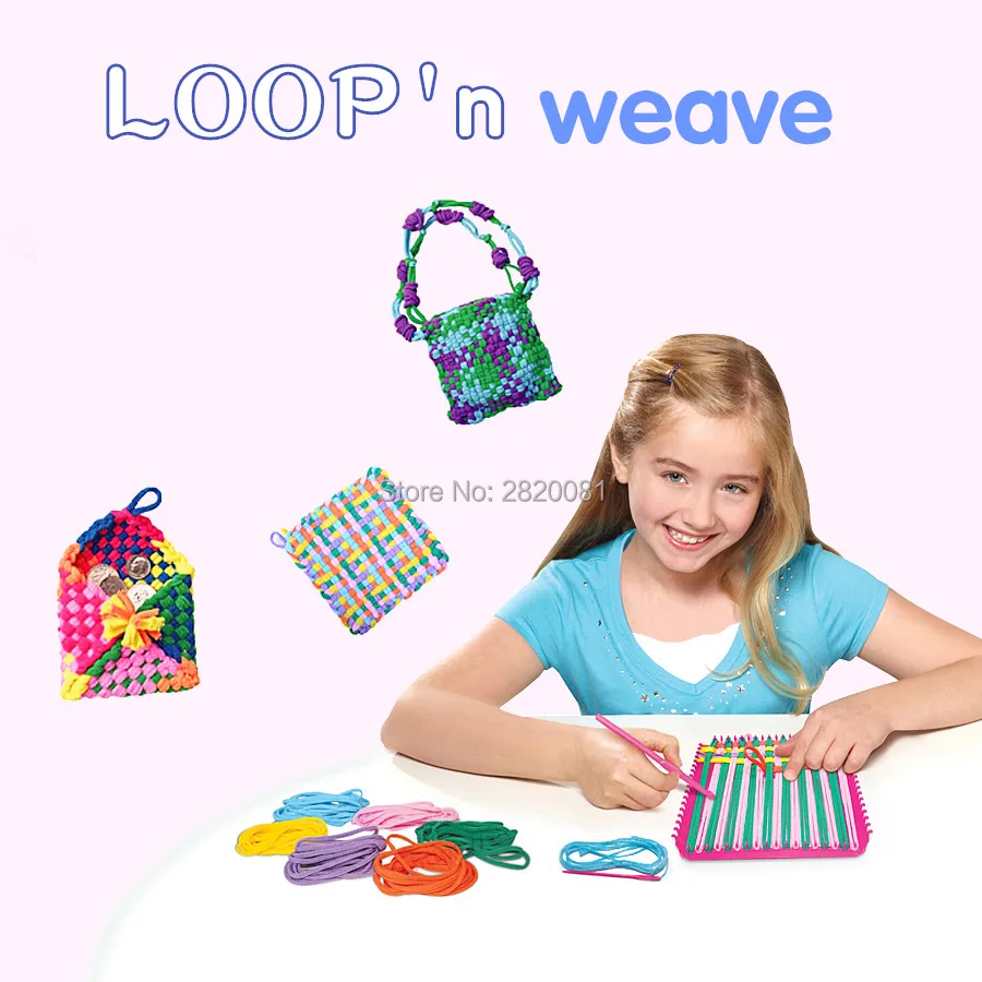 

Children's popular gift kniting machine loop'n craft weave with 6 color wools,DIY educational handiwork kit toys