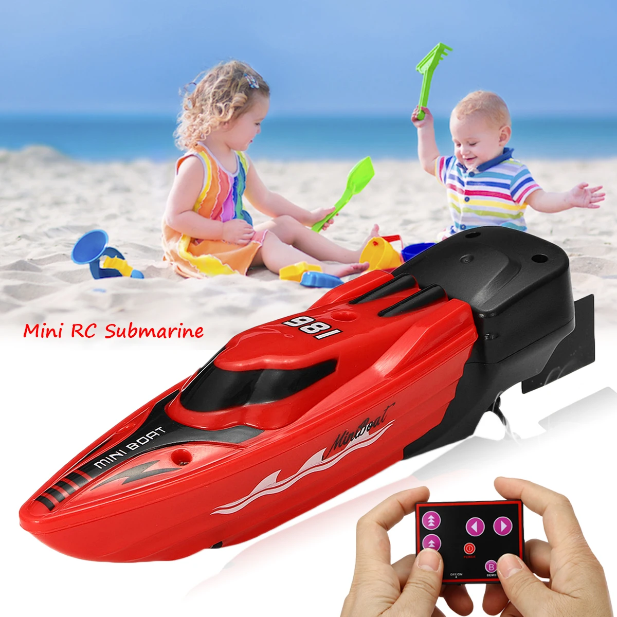 Mini Micro Radio Infrared Remote Control RC Submarine Ship Boat With LED Light Toy Gift 2 Mode