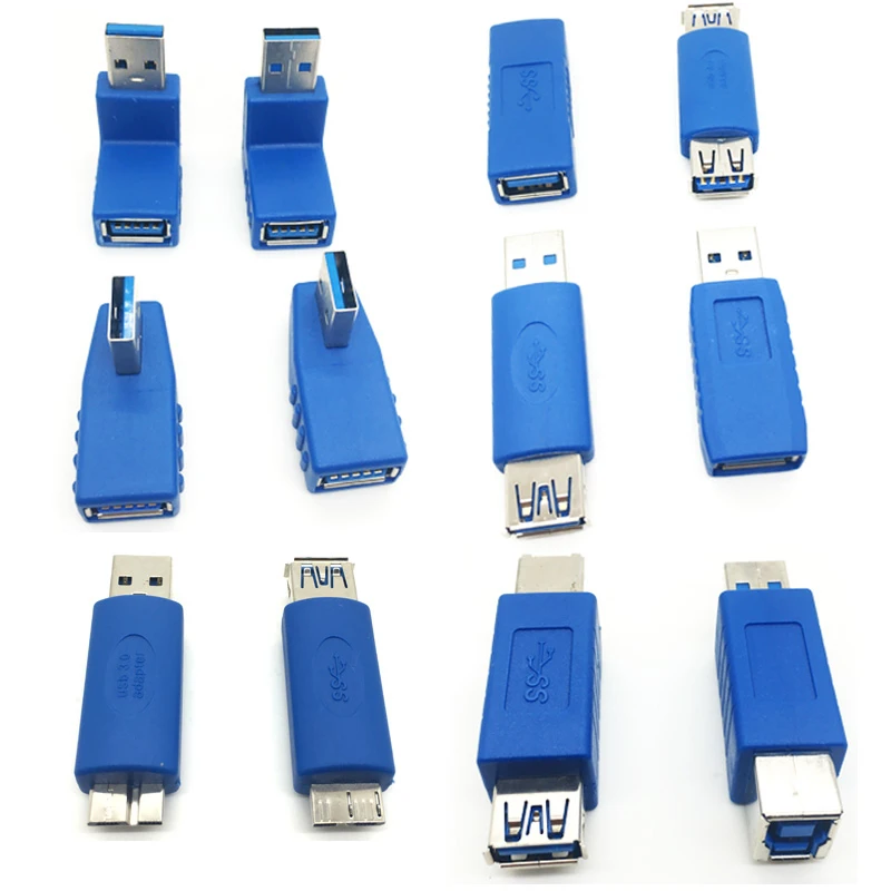 12 шт. USB3.0 адаптер муфты инструментарий тип A к B или микро или мини и мужчин к женскому Адаптеры USB мужчин к женскому правой степени