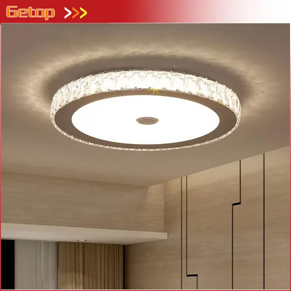 

Modern Circular Crystal Ceiling Light Simple Ultrathin Crystal Lamp For Home Living room Bedroom Restaurant With LED Lightings