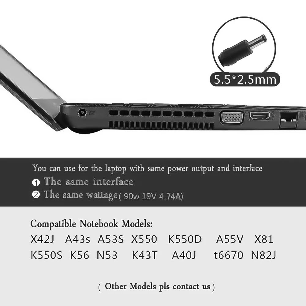 Универсальное зарядное устройство Kebidumei 19 в 3.42A 65 Вт для ноутбука Toshiba, зарядное устройство переменного тока, адаптер питания для нетбука для acer