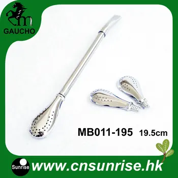 

200PCS/Lot Reusable Yerba Mate Straw Inox Curved 19.5CM Stainless Steel With Removable Calabaza Filter Hot Sale MB011-195