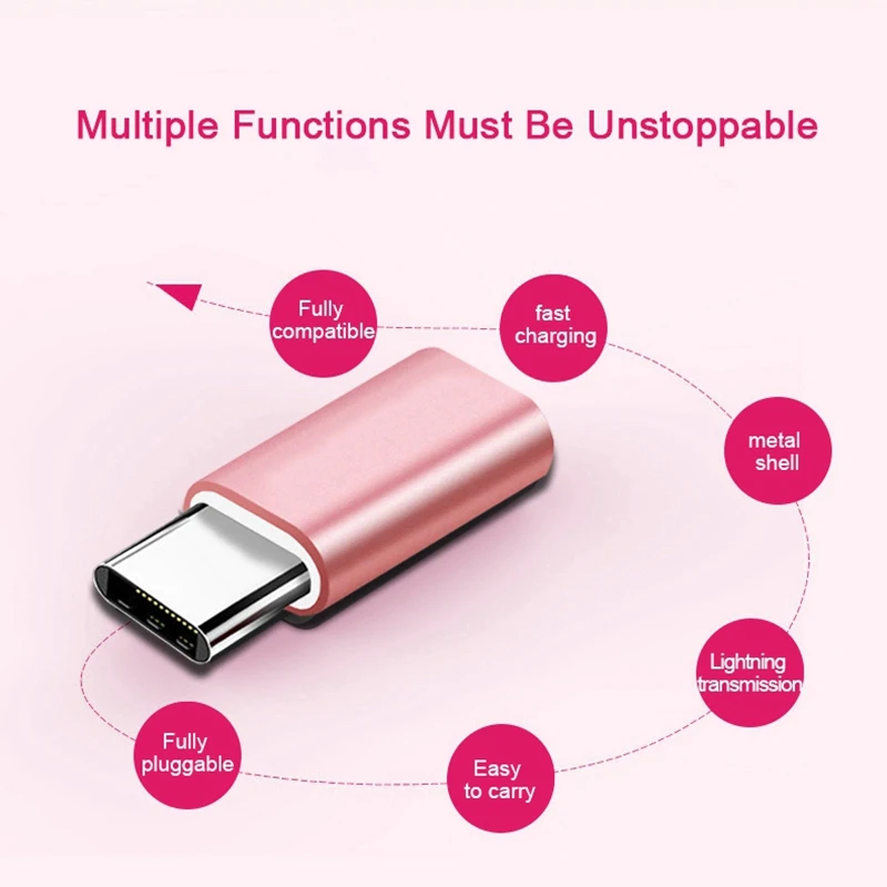 Адаптер для зарядного устройства с разъемом Lightning Female to type C USB из алюминиевого