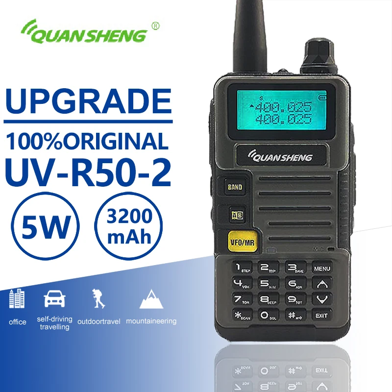 Quansheng UV-R50-2 обновленная Мобильная рация УКВ Uhf двухдиапазонного радио Comunicador Hf трансивер сканер Baofeng Uv-5r