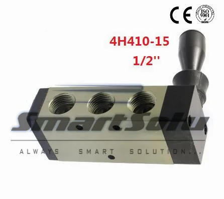 

20pcs In Lot 5 Way Solenoid Valves 1/2BSPT Hand Lever Operated Pneumatic Valve 4H410-15 G1/2 or 1/2" Mechanical Valve