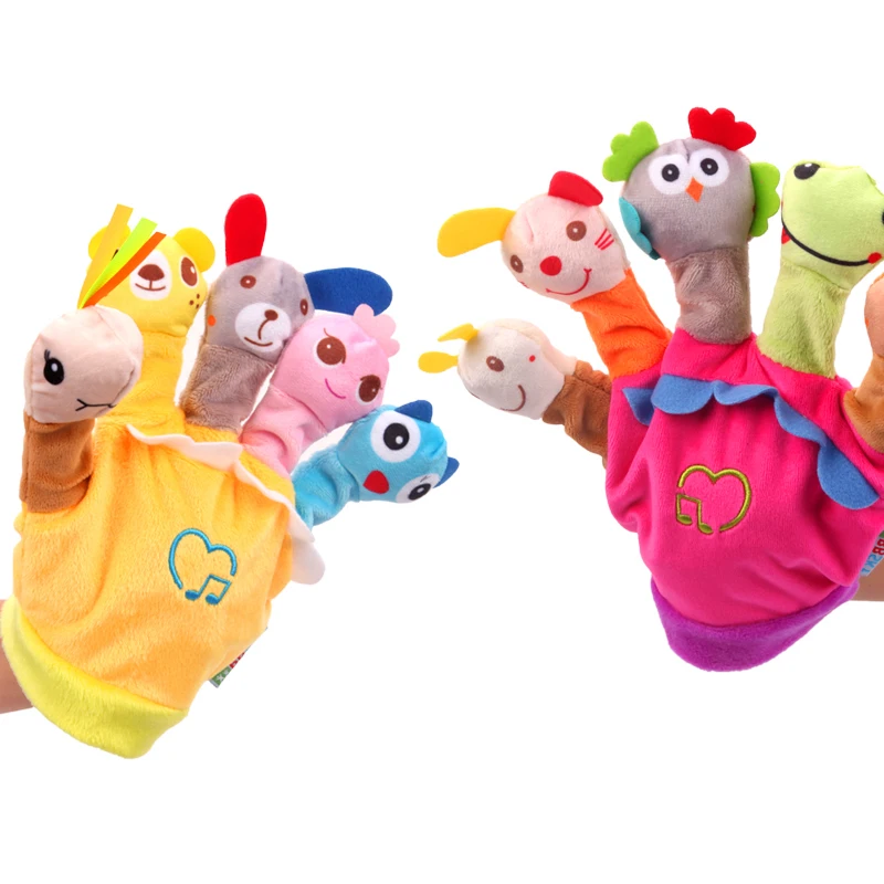 

2019 New Baby Hand Children Kindergarten Story Doll with Helper Puppet Finger Music Toys Good Cute Animal