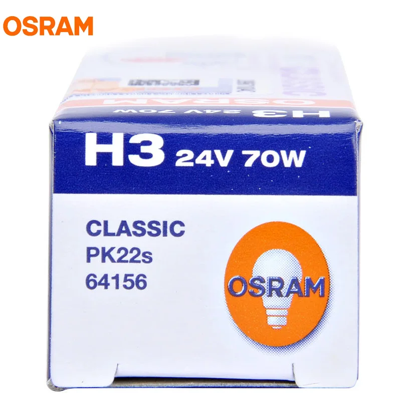 OSRAM H3 24V 70W 64156 PK22s оригинальные запасные части линии противотуманных фар грузовика использовать стандартную лампу классические OEM галогенные лампы 1X