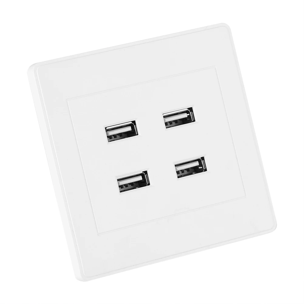 Розетка с 4 USB портами 5 в пост. Тока настенная штепсельная вилка Socke для домашнего