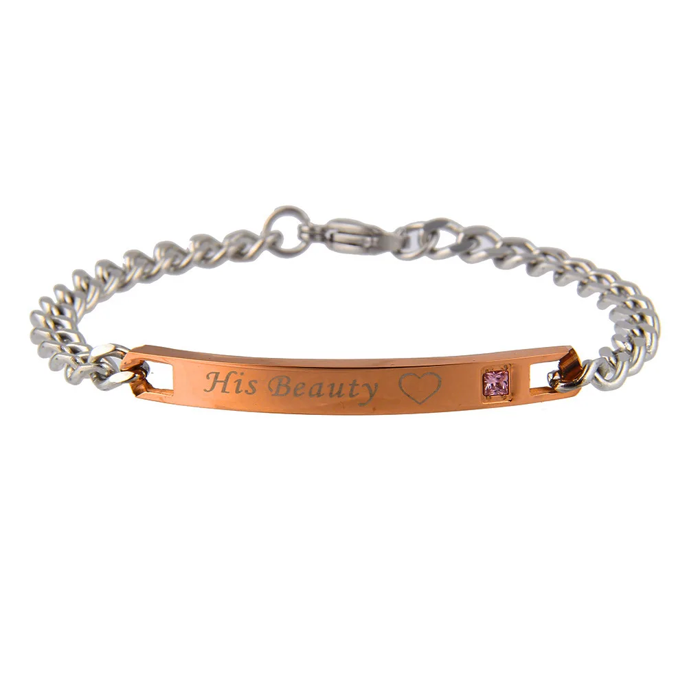 New Customized Bracelets Her King His Queen Personalized New Customized Bracelets Her King His Queen Personalized Engraved Bracelet Bangle For Men Women Drop Shipping In Chain Link From Jewelry