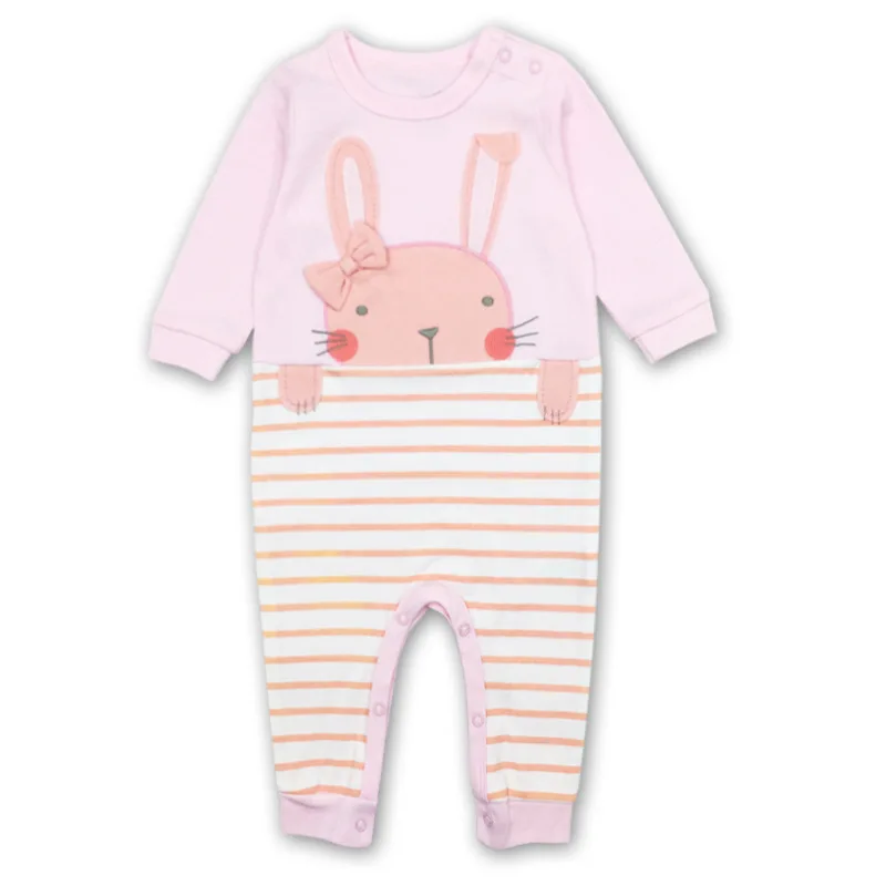 

Unisex-Baby Coveralls nap Buttons O-Neck 100% Cotton Long-Sleeves Cute Pink Soft Breathable Jumpsuits 6-18 Months