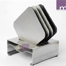 1 комплект(4 шт. коврик и 1 держатель для планшета) держатель для кофейной кружки из нержавеющей стали горшок чаши с квадратной изоляцией коврик с подставкой