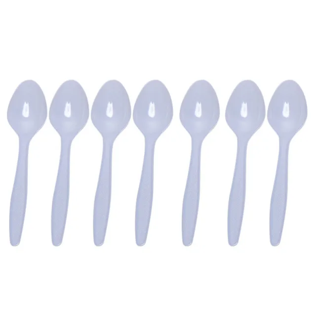 Plastic Spoons Part - 15: 100PCS Economical Plastic Spoon Western Disposable Spoons Tableware White Plastic Strong Spoons For Parties Wedding BBQ