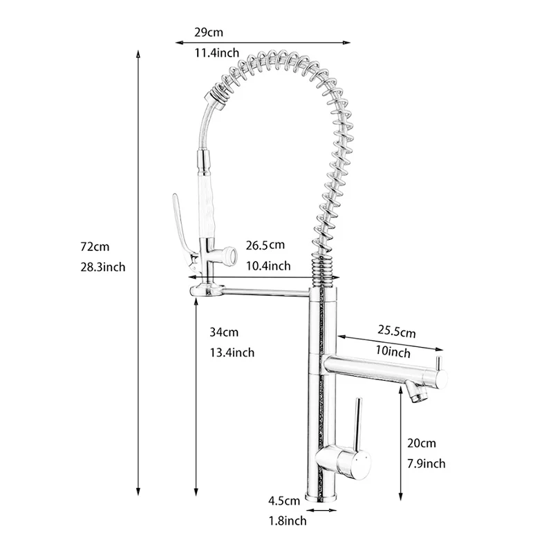  Pull out Kitchen faucet Sink mixer Faucet Deck Mount Pull Out Dual Sprayer Nozzle Hot Cold Mixer Wa - 32755958555